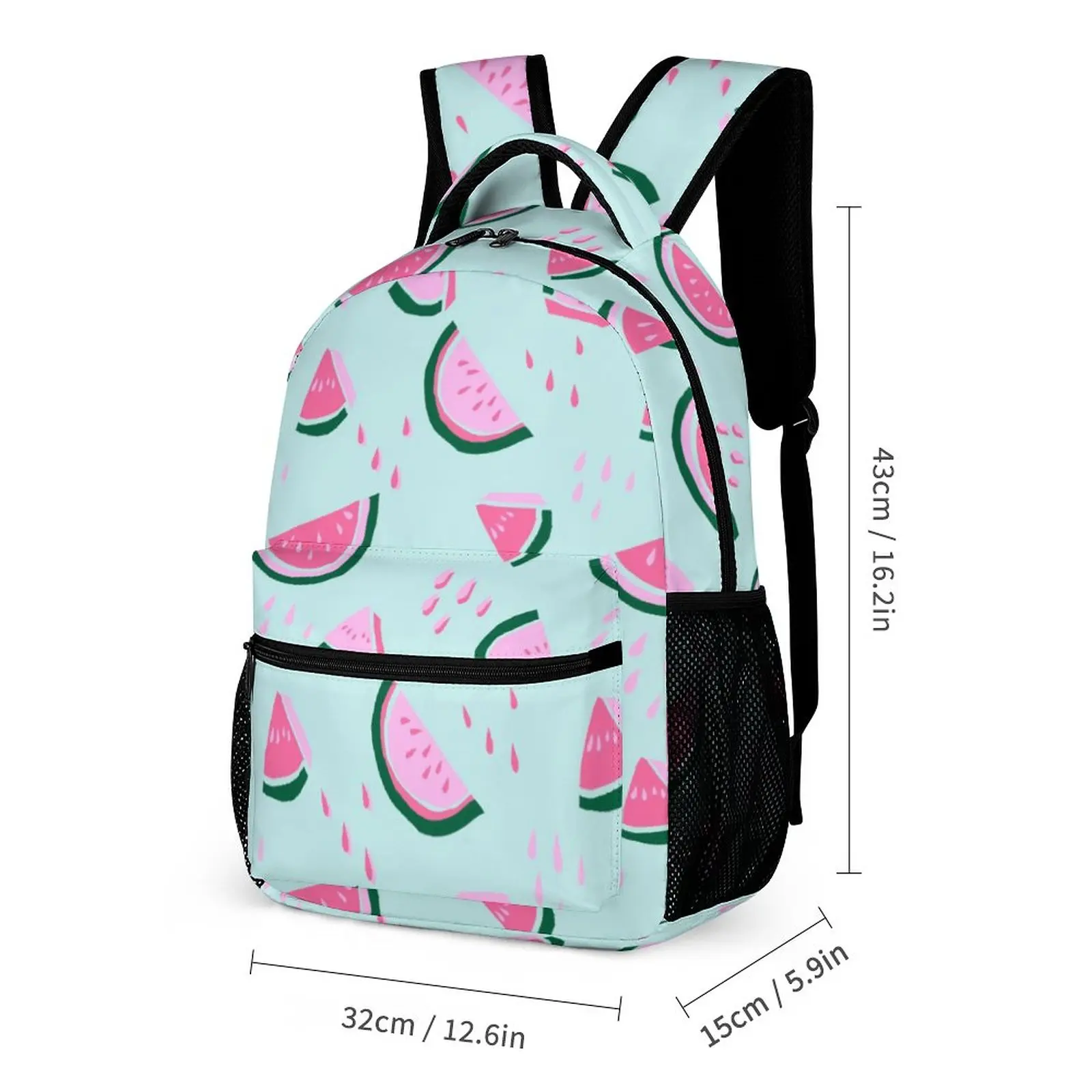 Custom Printed Cartoon Fruit Watermelon Schoolbag Customized Schoolbag for Girls Large Capacity Backpack Leisure Travel Bag