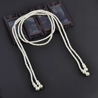 Collier de perles des années 1920, fausses perles, accessoires Gatsby, bijoux de Costume Vintage, crème, pour femmes 4