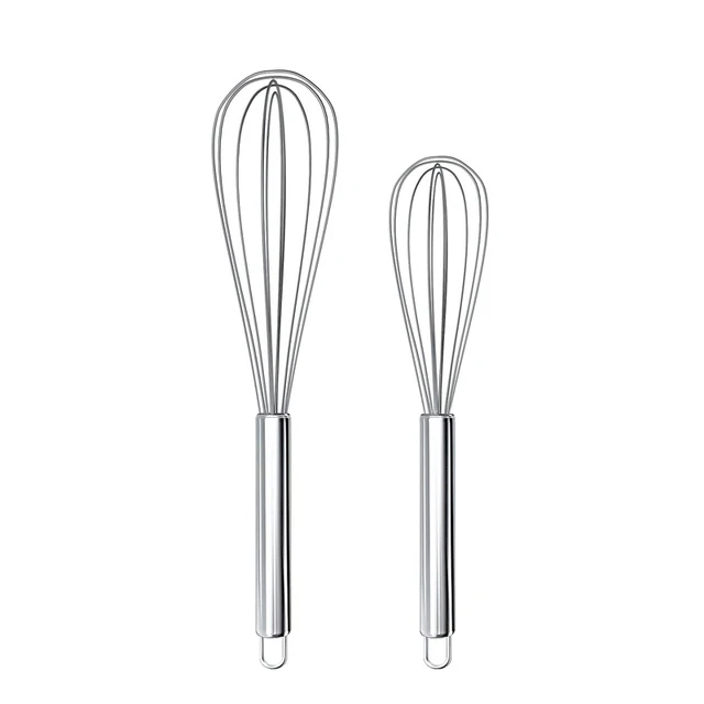 LMETJMA 8" 10" 12" Egg Whisk Stainless Steel Egg Whisk Kitchen Wire Balloon Whisk Milk Egg Beater Egg Mixing Mixer Tools KC0231 2