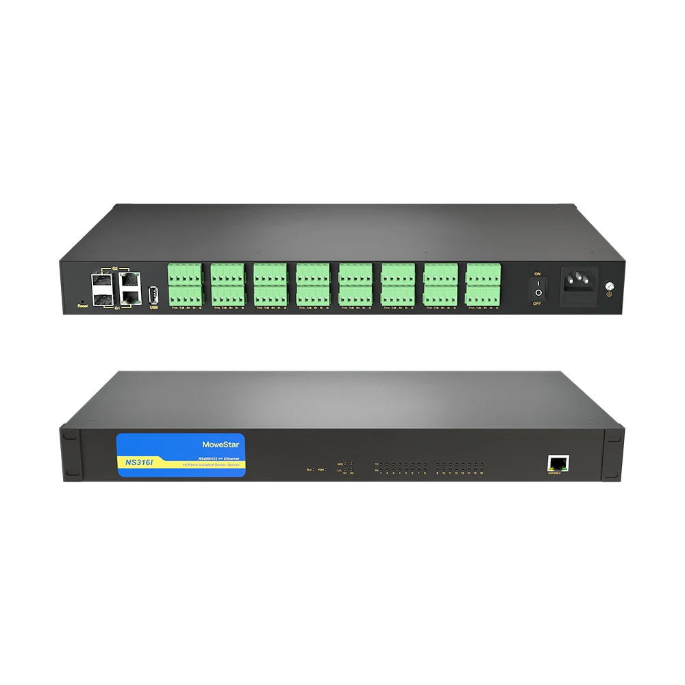 

Isolated Rack Mounted Serial Communication Modbus Gateway 16 Port Serial Server 16 Way Rs422 485 To Ethernet Network Port