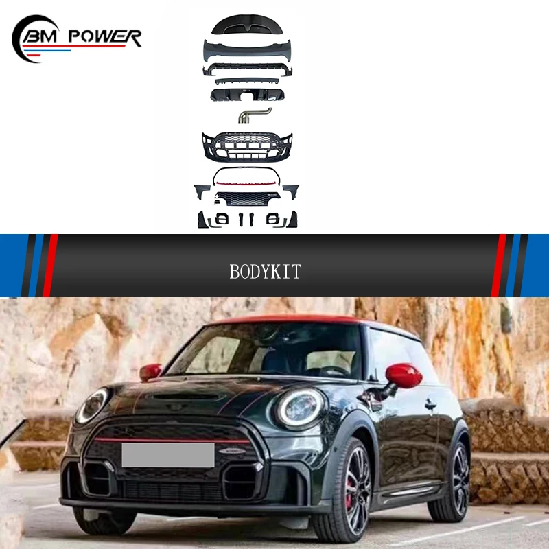 

2022 JCW Style Bodykit For 2021+ Mini F55/F56/F57 front bumper rear diffuser exhaust tips F55 F56 F57 mini facelift auto parts