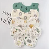 Baby Bibs Cotton Newborn Waterproof Burp Cloths Adjustable Infant Girls and Boys Cute Cartoon Print Bib Baby Feeding Accessories 4