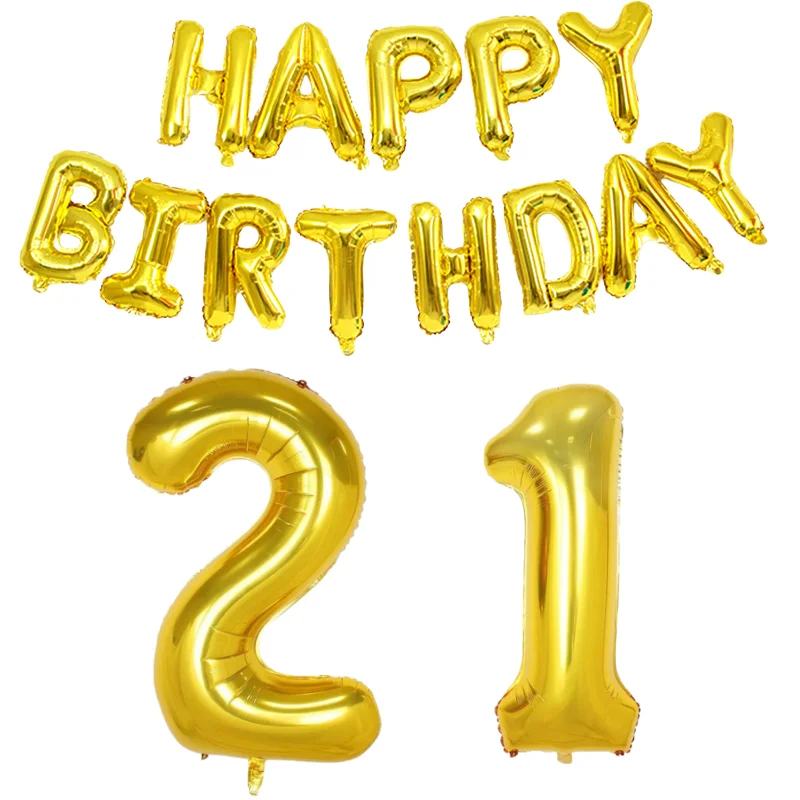 Gold Happy Birthday Zahlen-Folienballons für Erwachsene, Party-Dekoration, Mann und Frau, 14, 15, 16, 17, 18, 21, 30, 40, 50, 60, 70 Jahre alt, Weihnachten – Detail 5