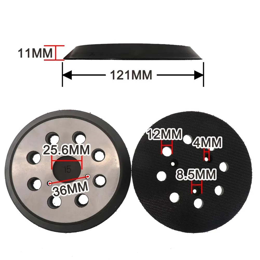 5Inch 8 Hole Hook And Loop Sander Pad Metal Backing For 343 DW423 151281-08 Backing Pads Power Tool Air Tool Accessories