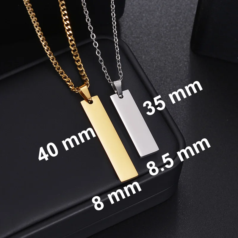Nextvance Customized Engrave Name Text Pendant 2 Color Plate Fashion Necklaces Lasering Letter For Men Personalized Jewelry Gift