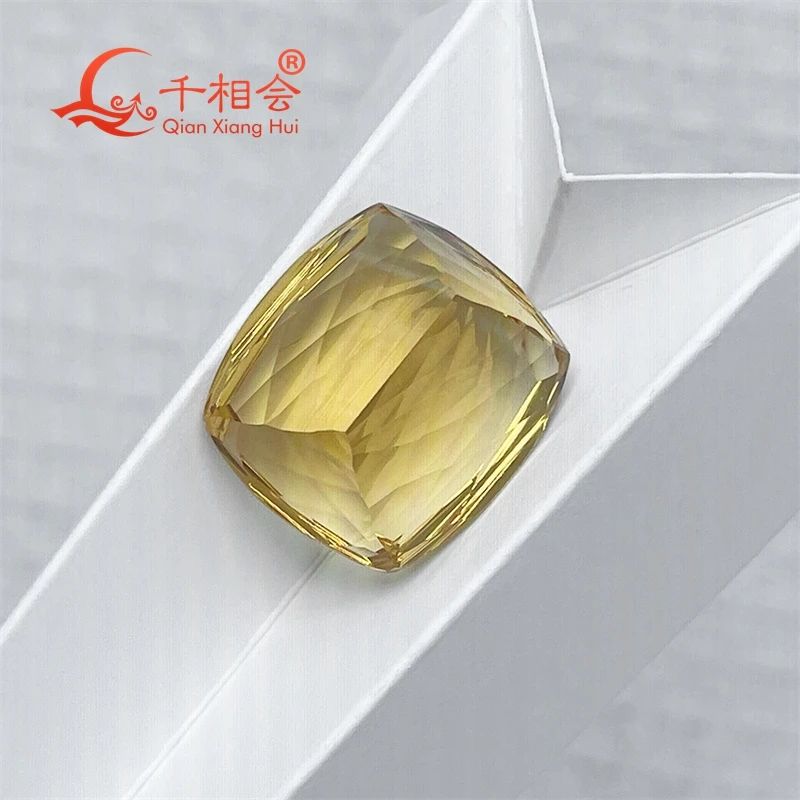 30.85ct Natural Citrine Gemstone Long Cushion Shape Millennium Cut Loose Stone for Jewelry Making with GRC Certification