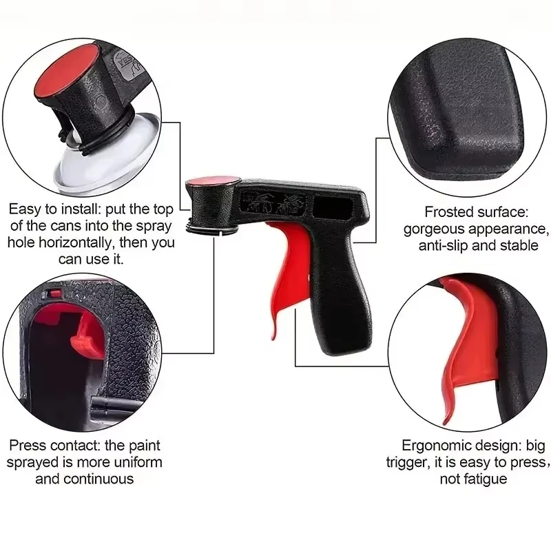 1 Pcs 플라스틱 휴대용 스프레이 페인트 핸들, 범용 재사용 가능한 자동차 색상 변경 필름 붙여넣기 셀프 스프레이 핸드 스프레이 건