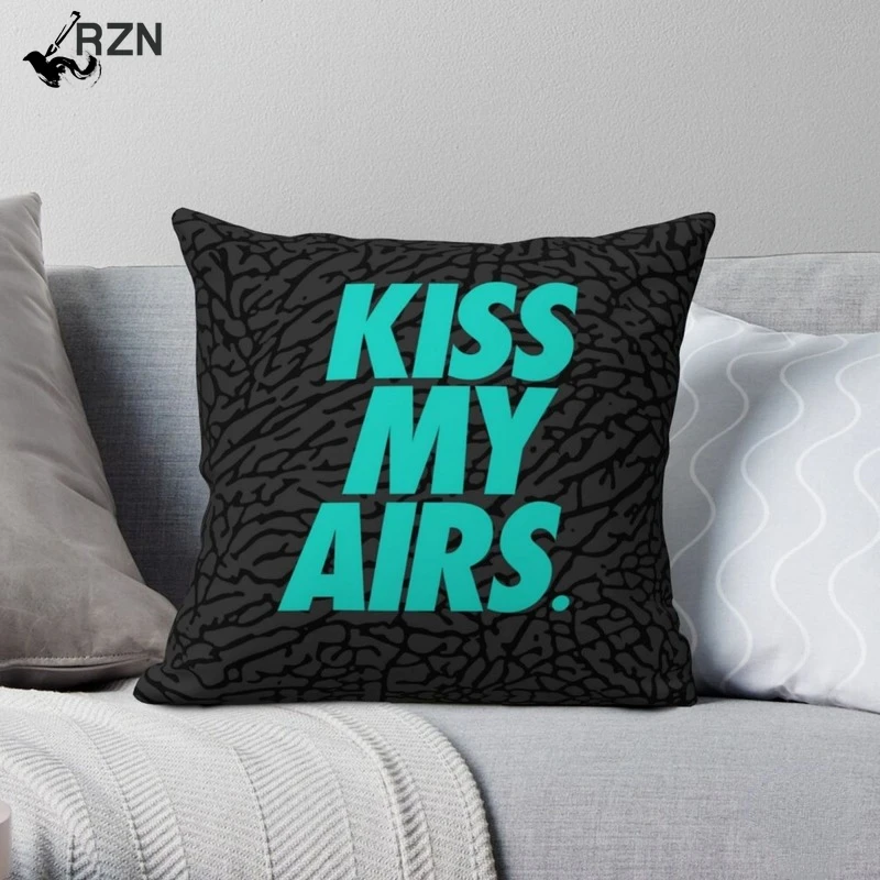 

Kiss My Airs X Atmos Square Pillowcase Polyester peach skin Zip Decorative Pillow Case Room Cushion Cover Wholesale Home Decor