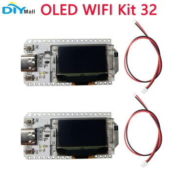 ESP32 와이파이 키트 32 V3 버전 개발 보드 2 세트, 0.96 인치 블루 OLED 디스플레이 BLE IoT Dev 보드 전체 주파수