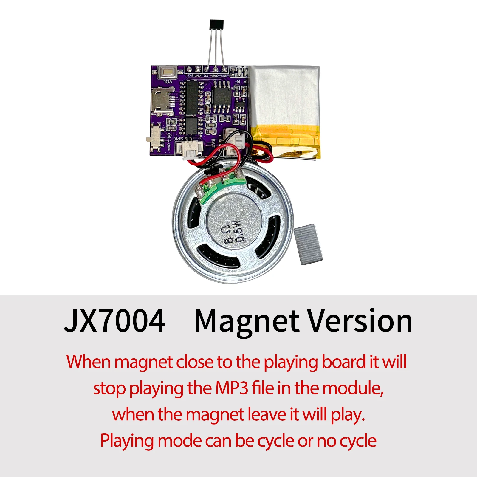 MP3 Voice Music Playback Chips,4/16MB Magnet Control USB Download Sound Module for Christmas Birthday Card Toys Gifts