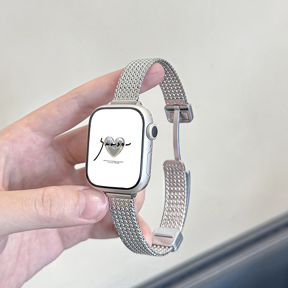 Magnetic Folding Loop Band - Slim Stainless Steel Strap