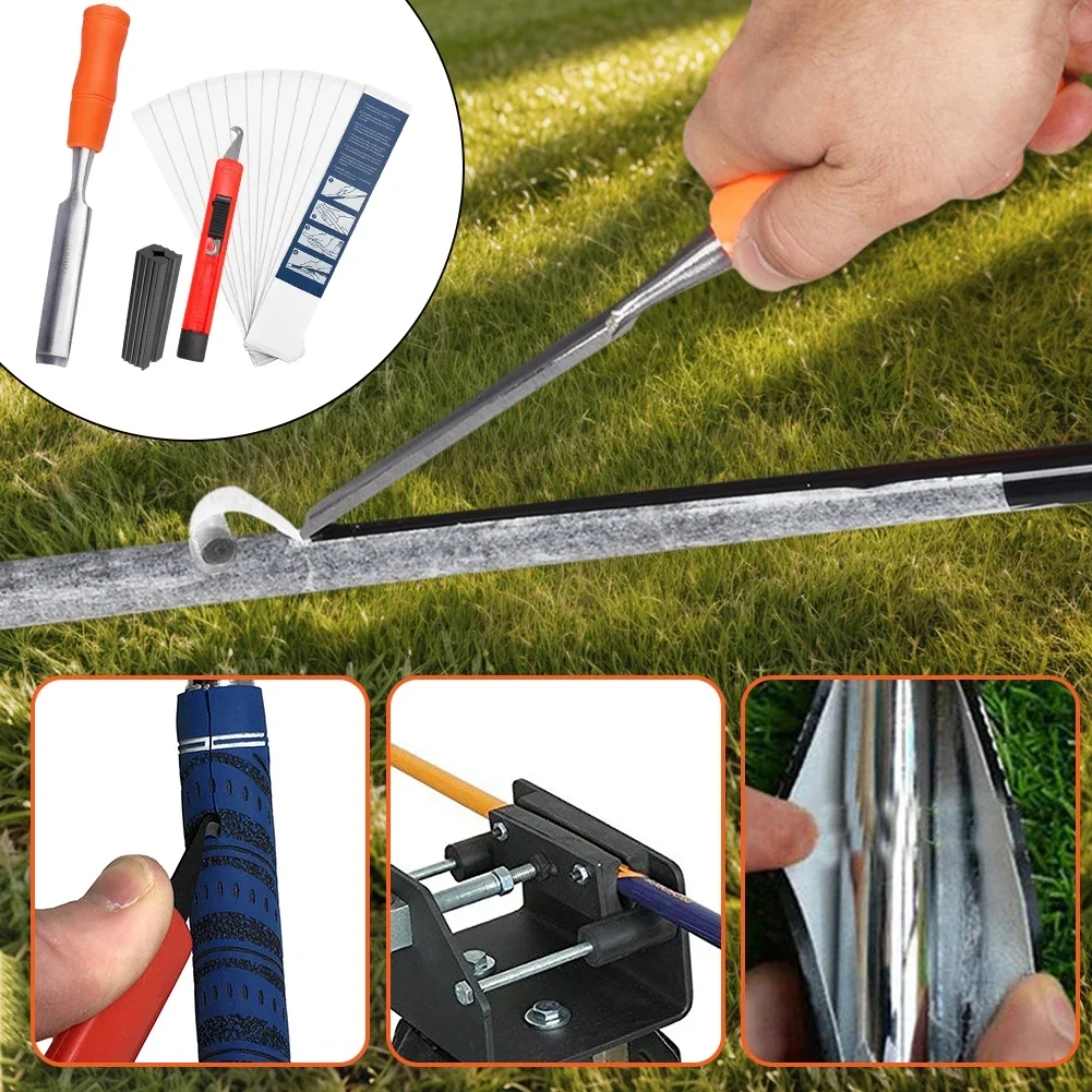 Golf Club Grip Repair Kit Golf Club Grip Removal Repair Tool Set for Regripping Golf Club Grips Rubber Clamp and Hook Blade