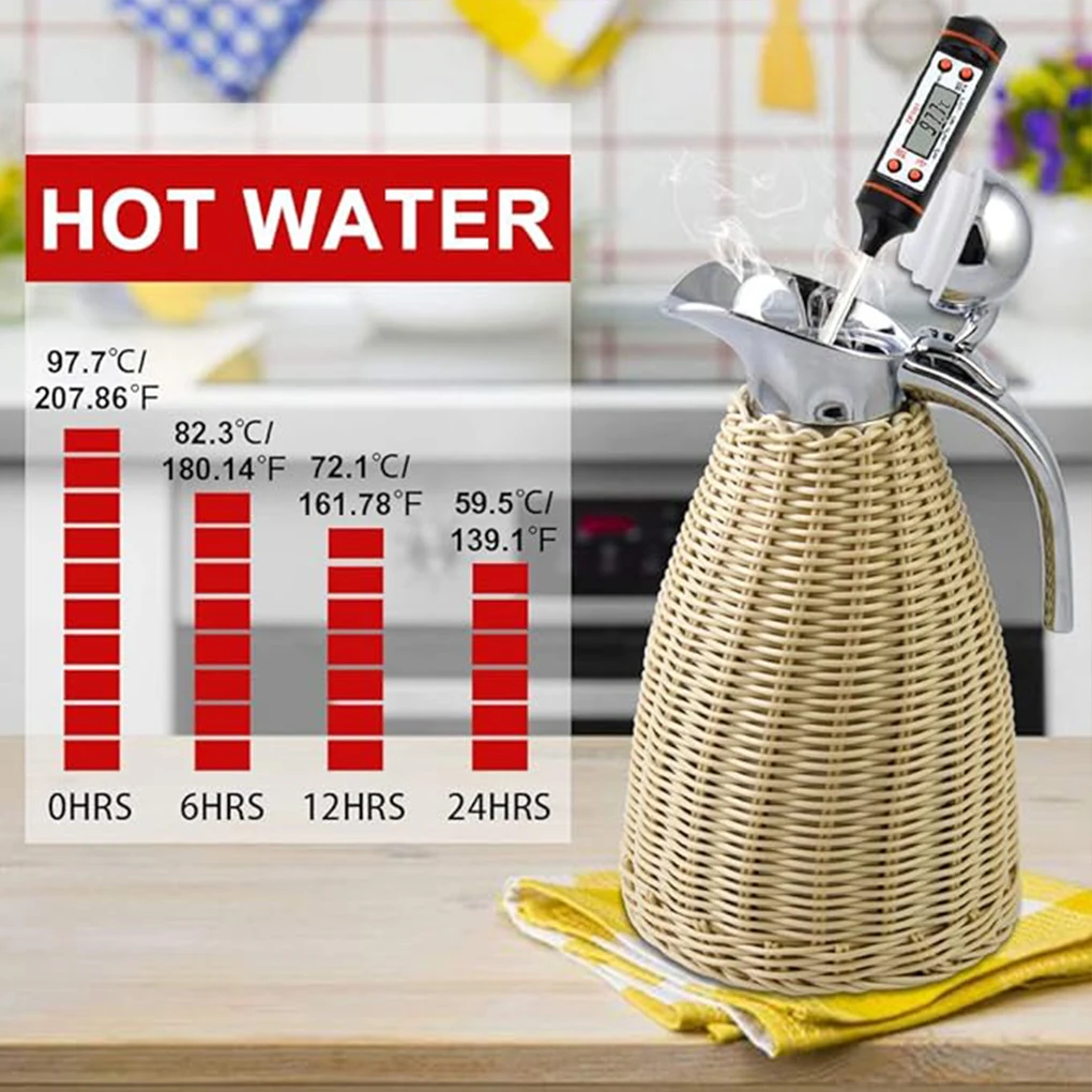 

Exquisite Appearance Stainless Steel Coffee Carafe For Elegant Serving Rattan Thermos Tea Carafe