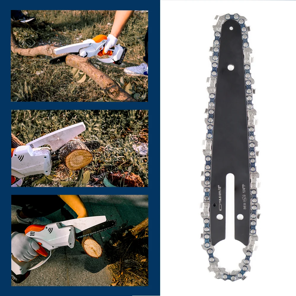 4/6 Inch Chain, Home Cordless Electric Chain Saw Accessories, Replacement Chain/Guide Rail For Pruning Saw, Tree Cutting Tools 6