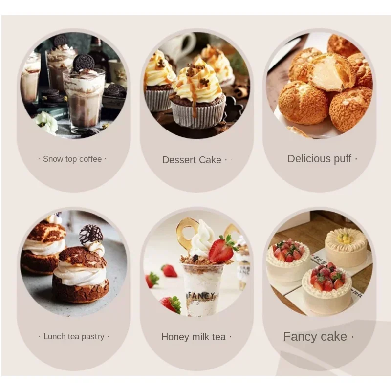 1000ML Cream Dispenser Whisk Cake Coffee Milk Tea Decoration Baking Tools Artisan Cream Frother with Plastic Decorative Spout