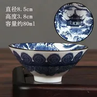 80ml Blue And White Porcelain Cone Teacup Anti Scaling Hand-Painted Ceramic Tea Bowl Travel Meditation Cup Chinese Tea Set - Image 6
