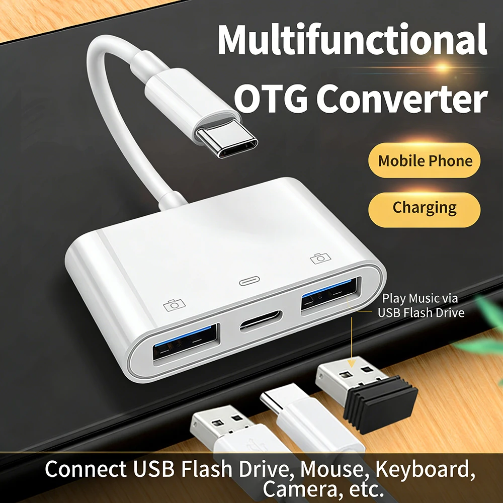 아이폰 15 시리즈용 USB-C to USB 3.0 여성형 OTG 어댑터, U 디스크, 카메라, 마우스용 USB-C 컨버터