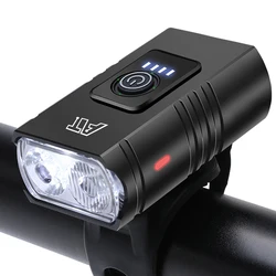 High-Performance LED Bike Light - Rechargeable, Waterproof Front Lamp for Night Cycling (Black)