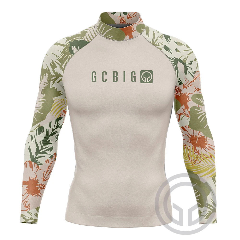 Rash Guard Men's Surfing Long Sleeve Shirts Performance Upf 50+ Sun Protection Swimming Clothing Surfing Suit Surf Lycra Tee