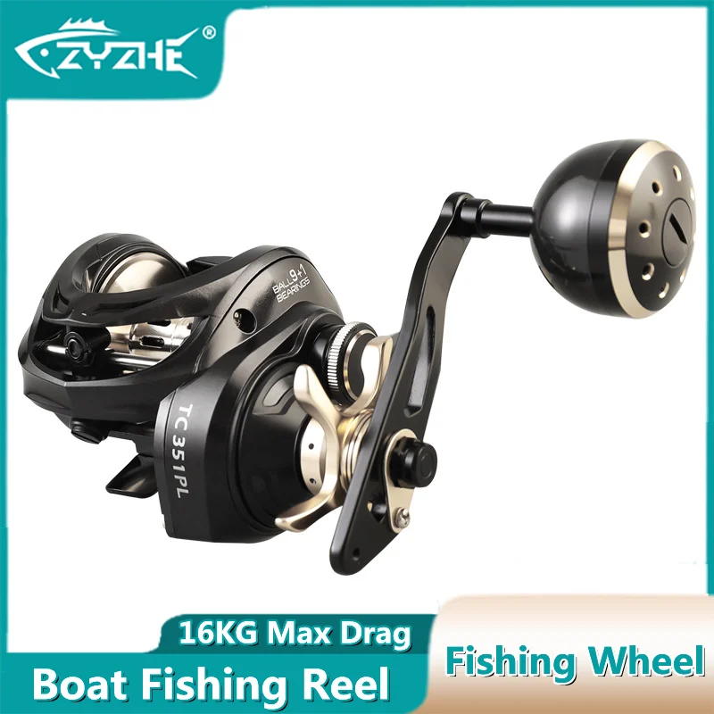 

ZYZ Fishing Wheel 16KG Max Drag Baitcast Fishing Reel Lightweight Carbon Fibre Body Freshwater Saltwater Boat Fishing Spool