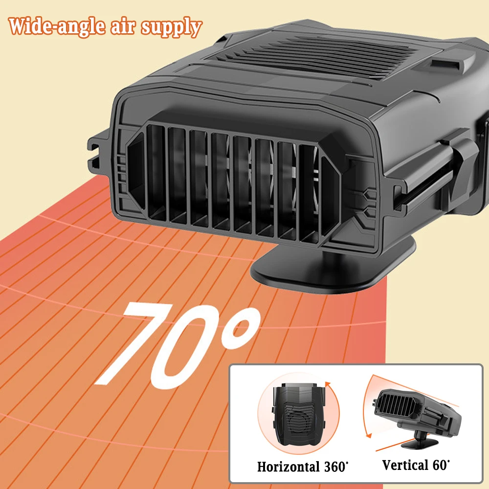 150W Car Heater 12/24V Winter Defroster 2 Installation Methods Heating & Fan 3s Fast Warmer Auto Car Trucks Van RV T