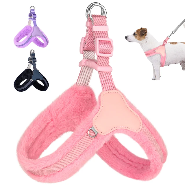 Warm Plush Padded Dog Harness Winter Dog Harnesses Vest Adjustable Pet Vests Soft For Small Medium Large Dogs Bulldog Pug Pink Warm Plush Padded Dog Harness Winter Dog Harnesses Vest Adjustable Pet Vests Soft For Small Medium Large Dogs Bulldog Pug Pink