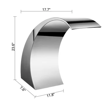 VEVOR 60x30cm/40x20cm Pool Fountain Waterfall Stainless Steel Fountain Pond Garden Swimming Feature Decorative Hardware Faucet 6