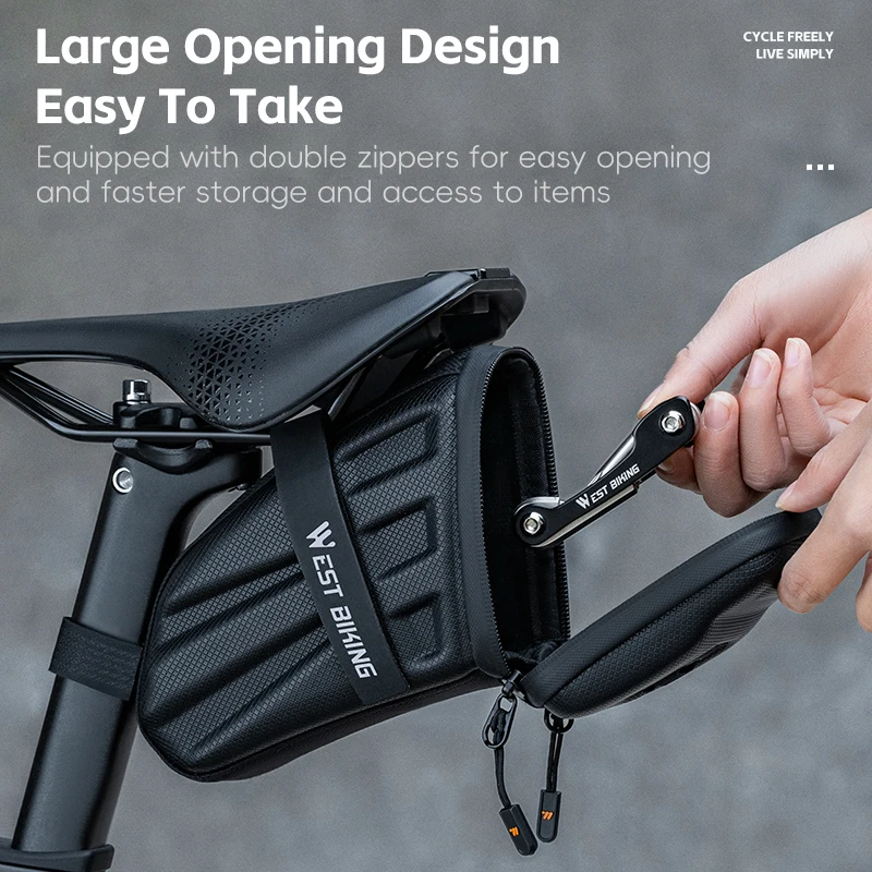 WEST BIKING Bicycle Saddle Bag Waterproof Mountain Bike Saddle Storage Seat Rear Tool Pouch Bag Saddle Cycling MTB Accessories