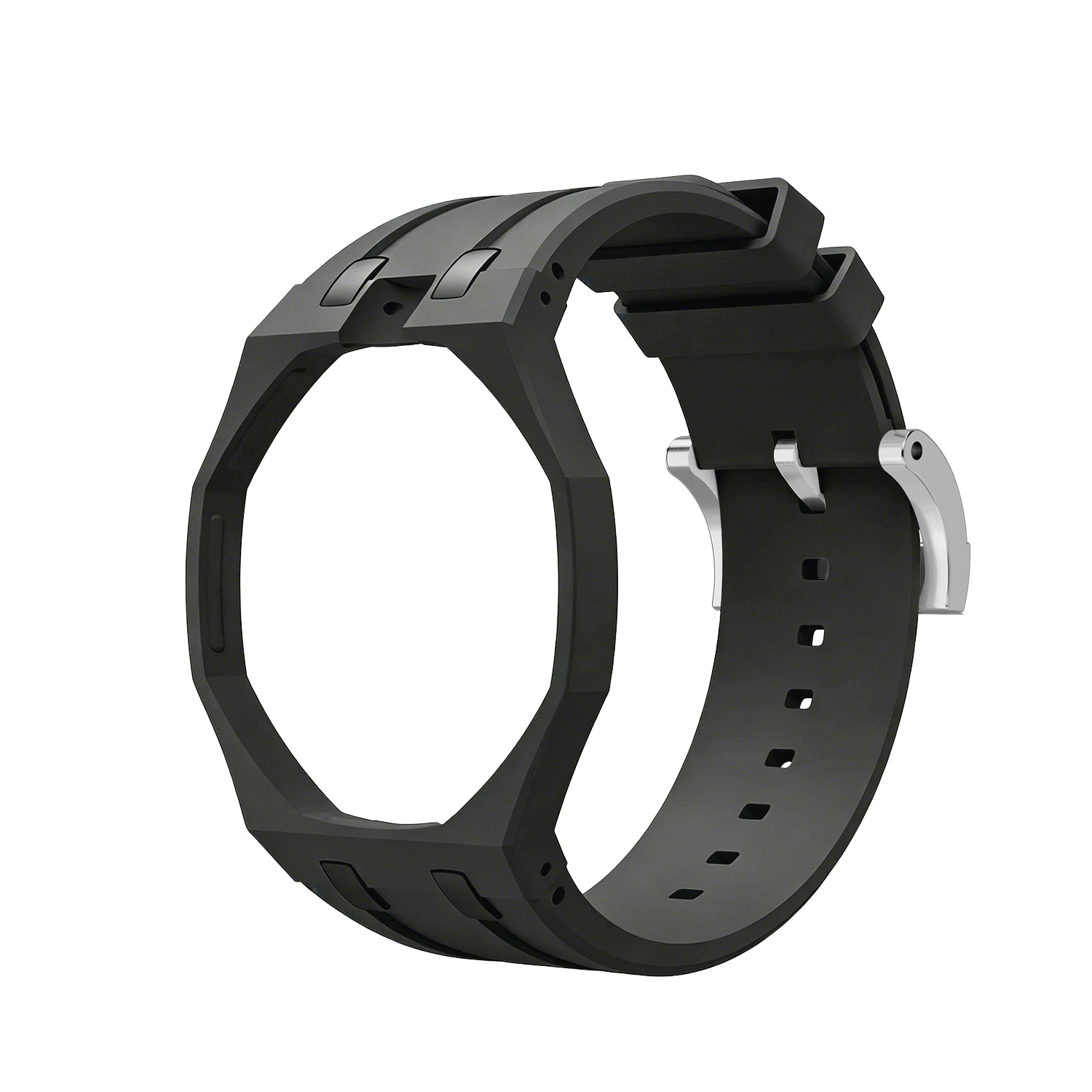 2in1 Bioceramic Case&Silicone Strap For Swatch x AP Royal pop Pocket watch bands Modification kit integrated Silicone Wirstband