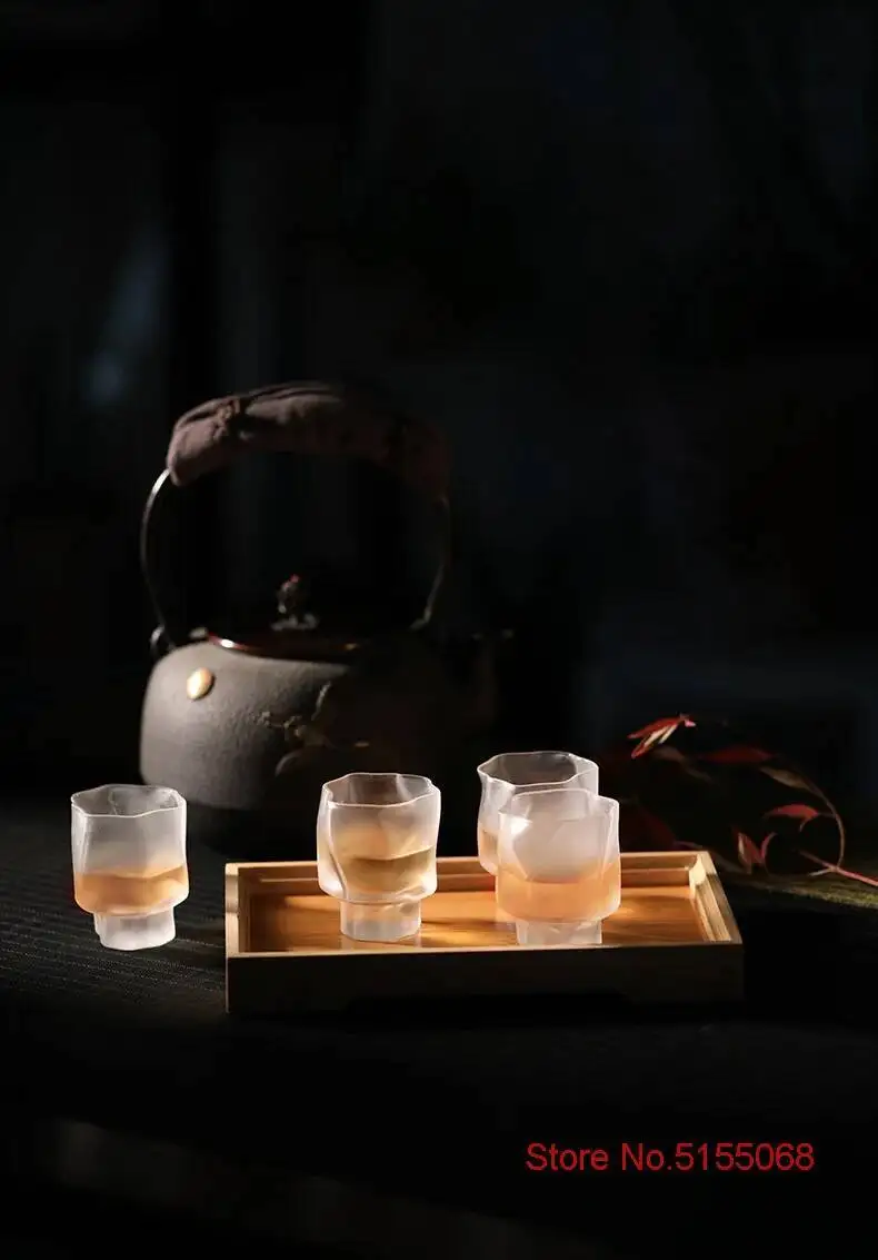 Description Picture 6 of itemJapanese Irregular Art Whisky Glasses 70ml Shot Glass Frosted Color Crystal Dassai Sake Cups Rhum Beer Liquor Small Wine Tumbler