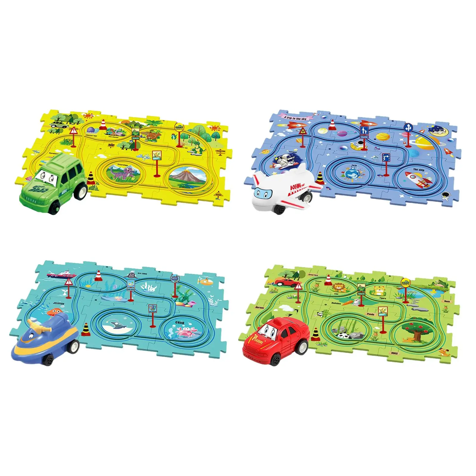 

Track Building Blocks Vehicle Puzzle Play Mat Jigsaw Rail Car Building Toys for Boys Children Kids Toddlers Birthday Gifts