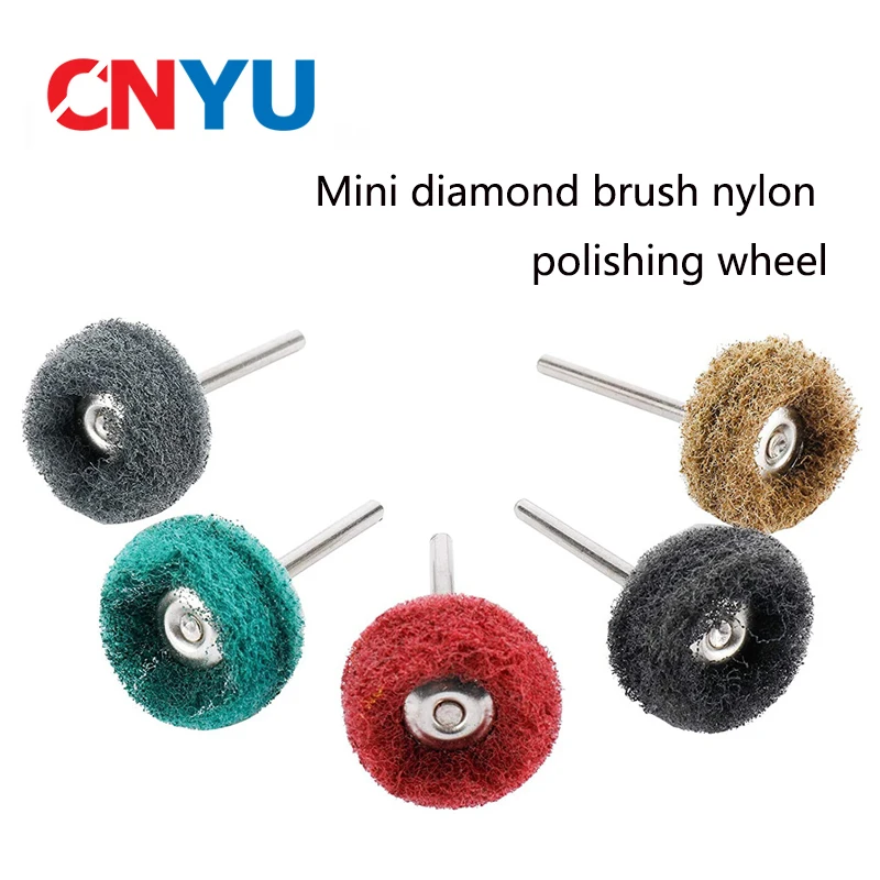 

5pcs for Rotary Tool Mini Drill Abrasive Brush Nylon Buffing Polishing Wheel with 3mm Shank Grinding Sanding Head