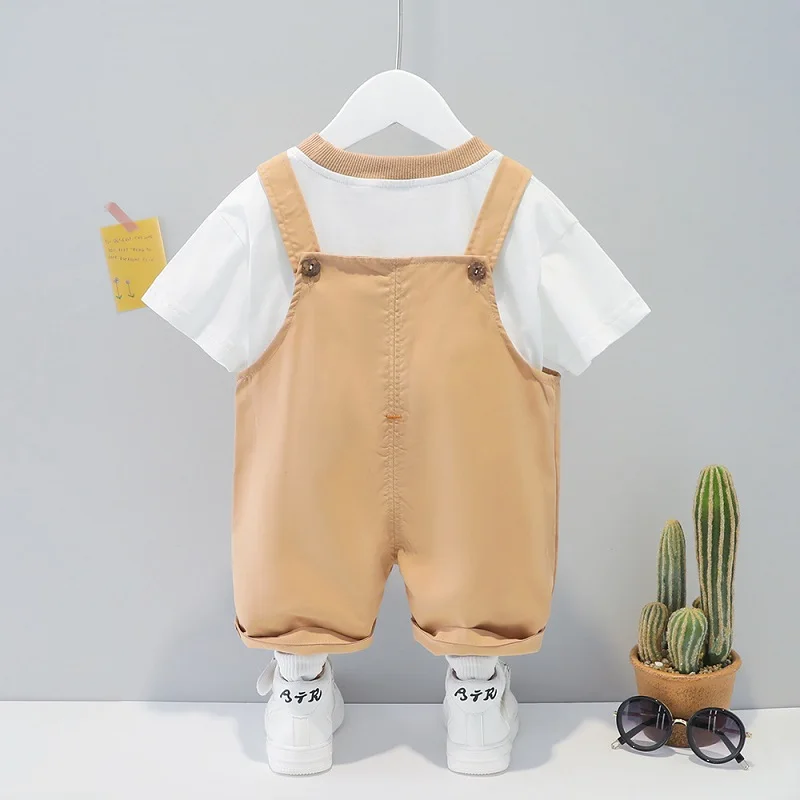 LJW 2022 Cartoon infant Suits Baby Clothing Set for Boys Girls Cute Summer Casual Clothes Set Striped Top+Shorts Kids Clothes Baby Clothing Set near me