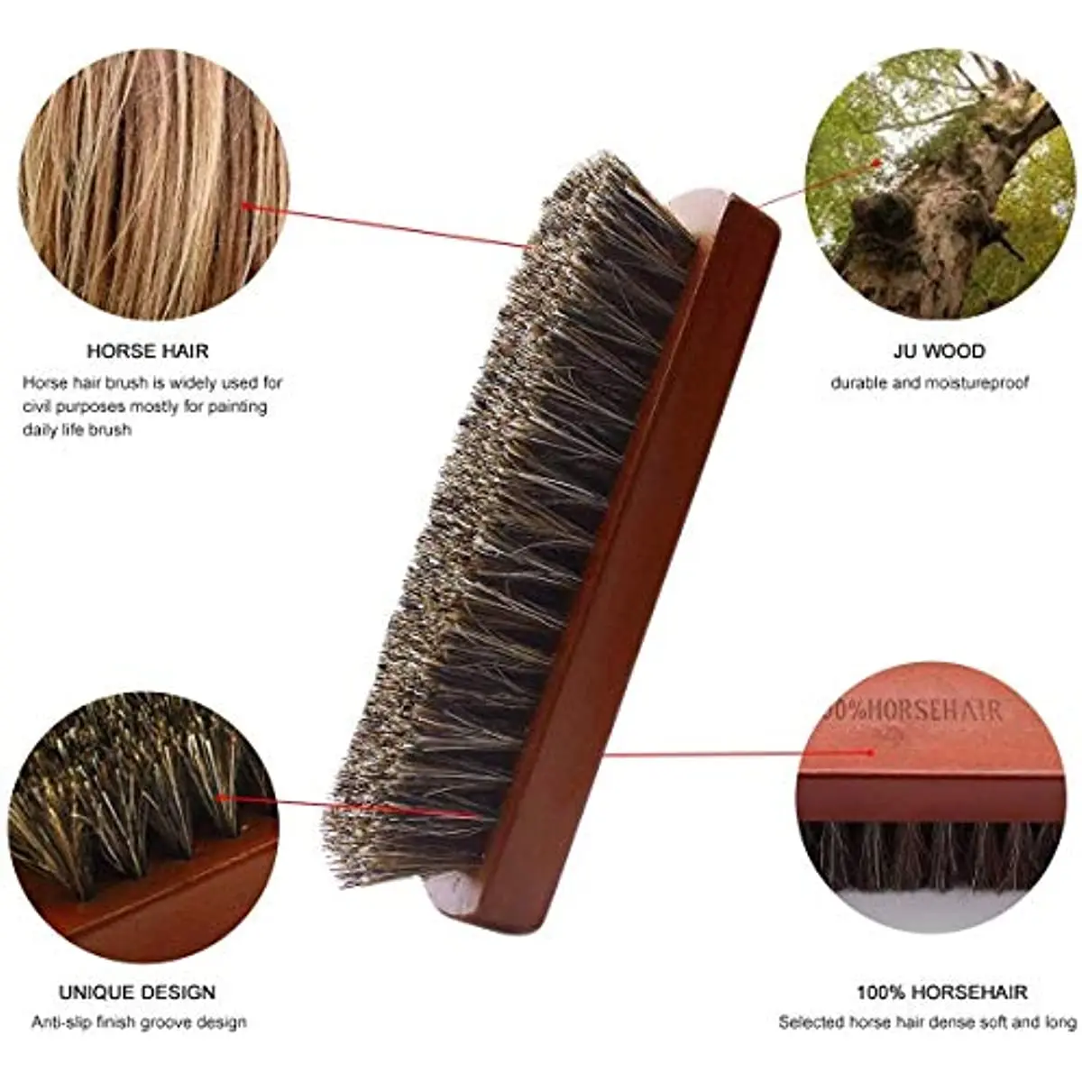 Horsehair Shoe Brush Hand Scrubbing Brush Horse Hair Brushes Polishing Tool Shine Polish Cleaner For Shoes Boots Sofa Car Seat shoe cleaner shoe brush shoe cleaning kit shoe shining tool