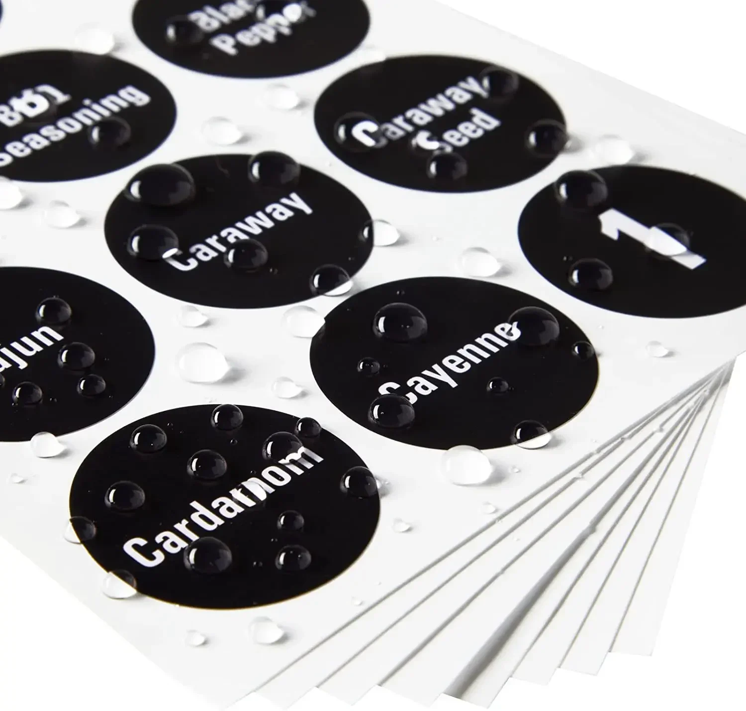 Description Picture 5 of item144pcs Printed Round Spice Stickers Seasoning Bottle Jar Labels Storage Kitchen Waterproof Stickers Spice Tags BBQ Label