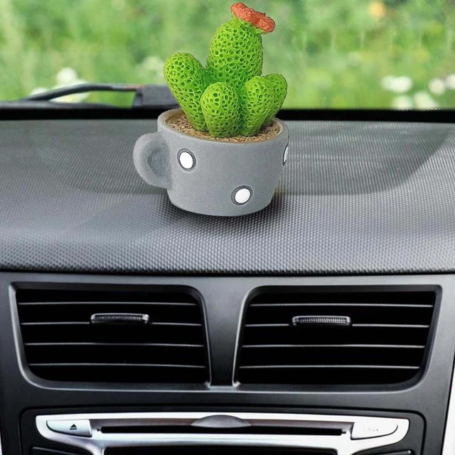 Tableau de bord de voiture en pot, ornement de printemps, tête secouée,  plante, Cactus, fleur, décoration d'intérieur pour voiture, maison, bureau  - AliExpress