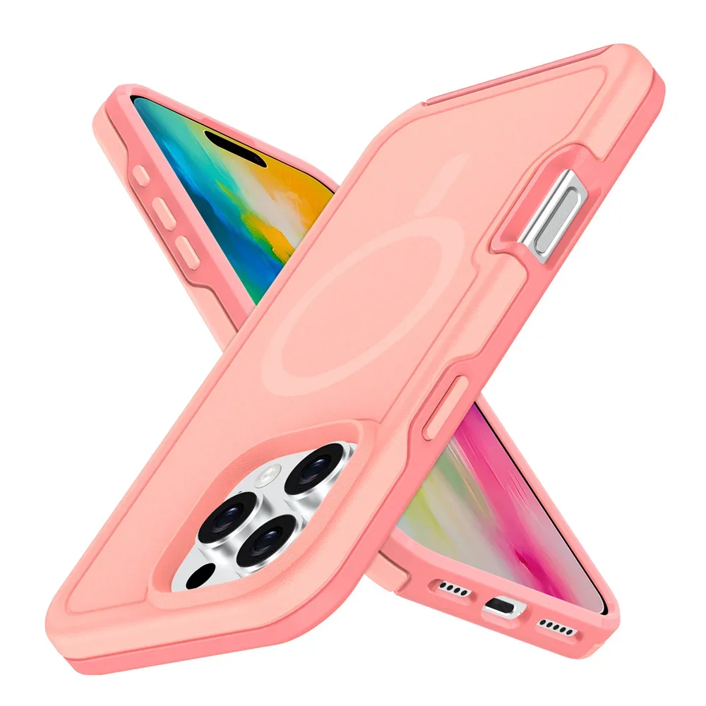 Luxury Matte Magnetic Shockproof Phone Case with Dual Layer Protection