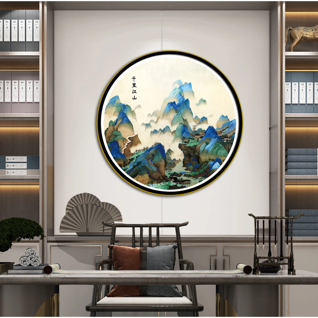 Scenery Qian Li Jiang Shan Cross Stitch DIY Kits 11CT 9CT New Handicraft Embroidered Home Circular Landscape Decorative Painting