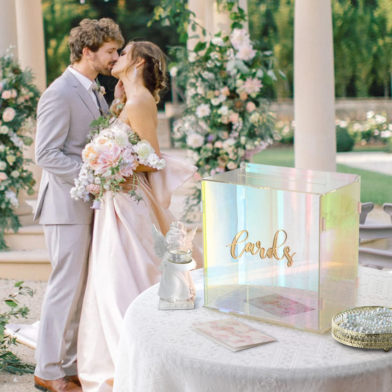 Acrylic Card Box Colorful Gift Card Box For Wedding Decorations Party Reception Anniversary Birthday Graduation