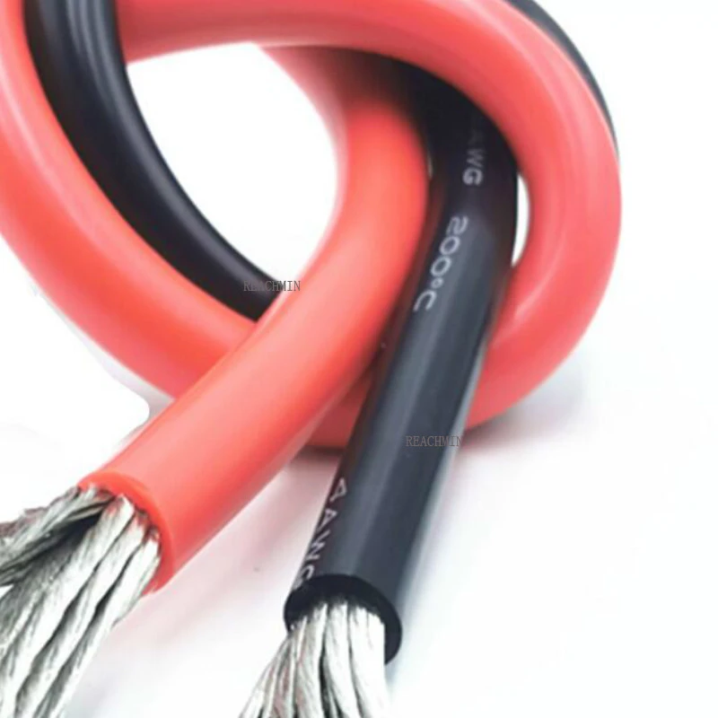 Cable de silicona Original de 4 AWG, calibre de cable de cobre estañado Rojo Negro, cable de 4AWG 60 grados, cable de alta temperatura|Alambres y cables| - AliExpress