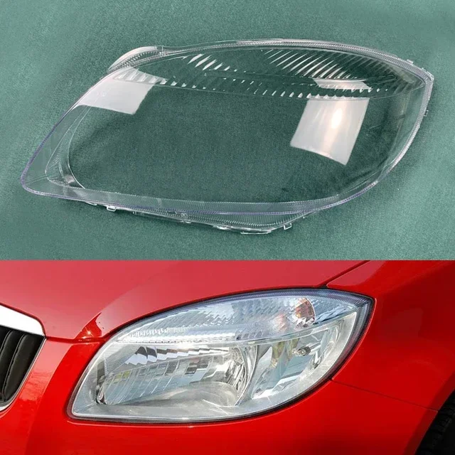 

For Skoda Fabia Car Protective Headlight Glass Lens Cover Shade Shell Auto Transparent Light Housing Lamp 2008 2009 2010 2011
