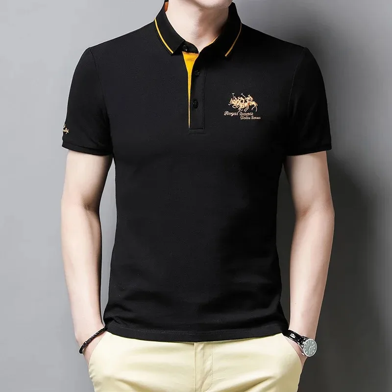 2024 Brand-new Summer Men's Polo T-shirt Business Casual High Quality Polo Neck Short Sleeve Top Fashion Breathable Tees