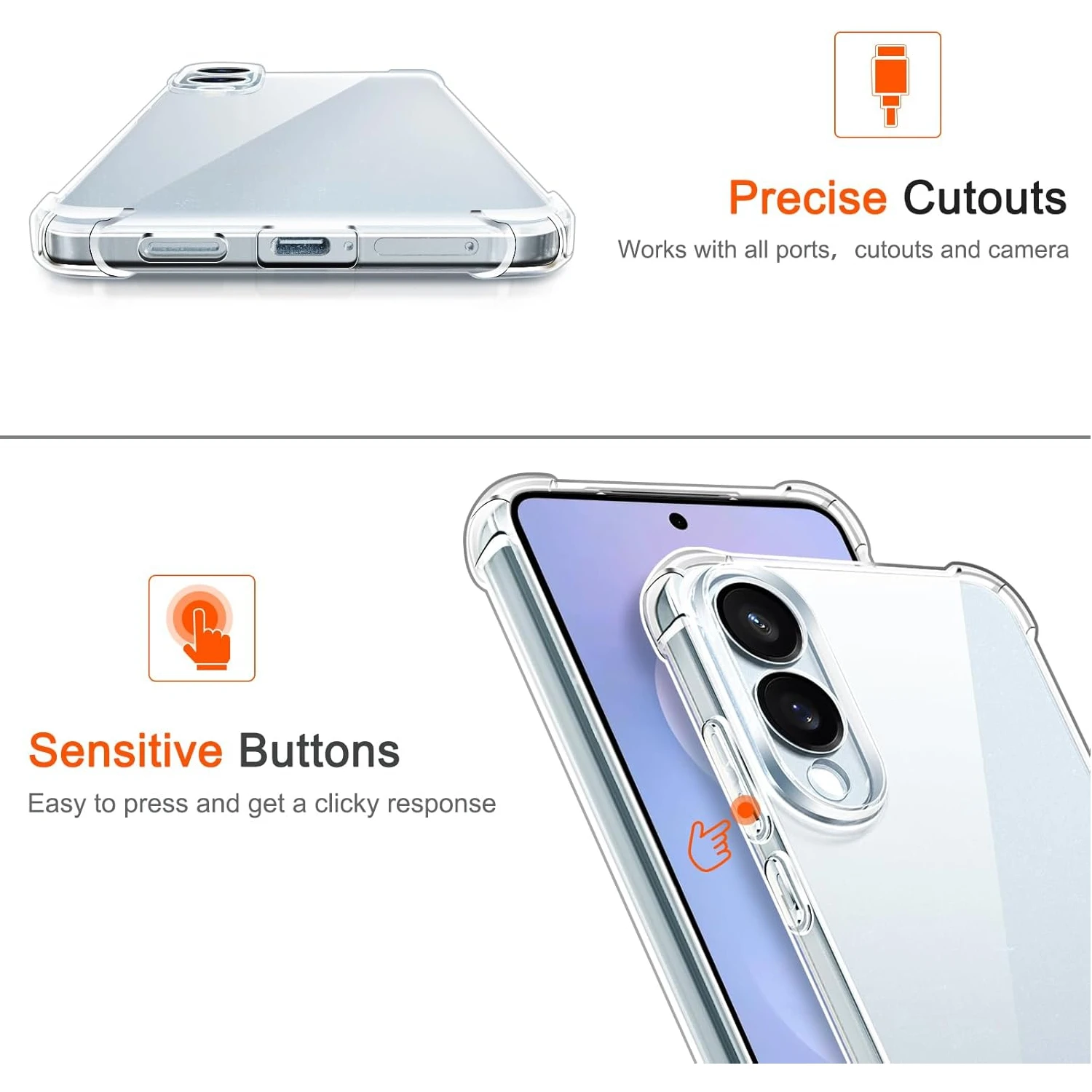 Transparent TPU Shockproof Protective Case with Reinforced Corners