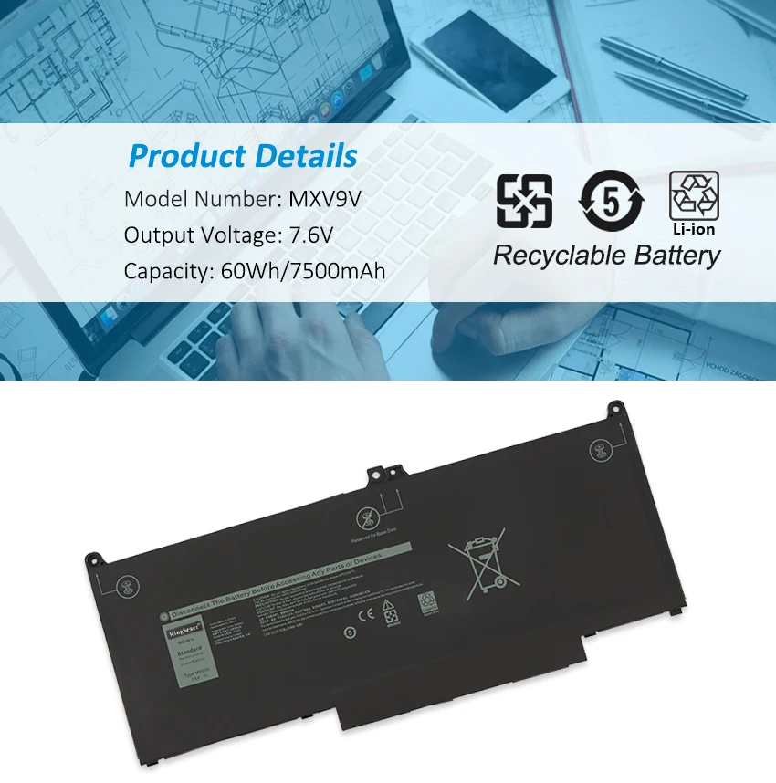 KingSener-Bateria do portátil para Dell Latitude, 2