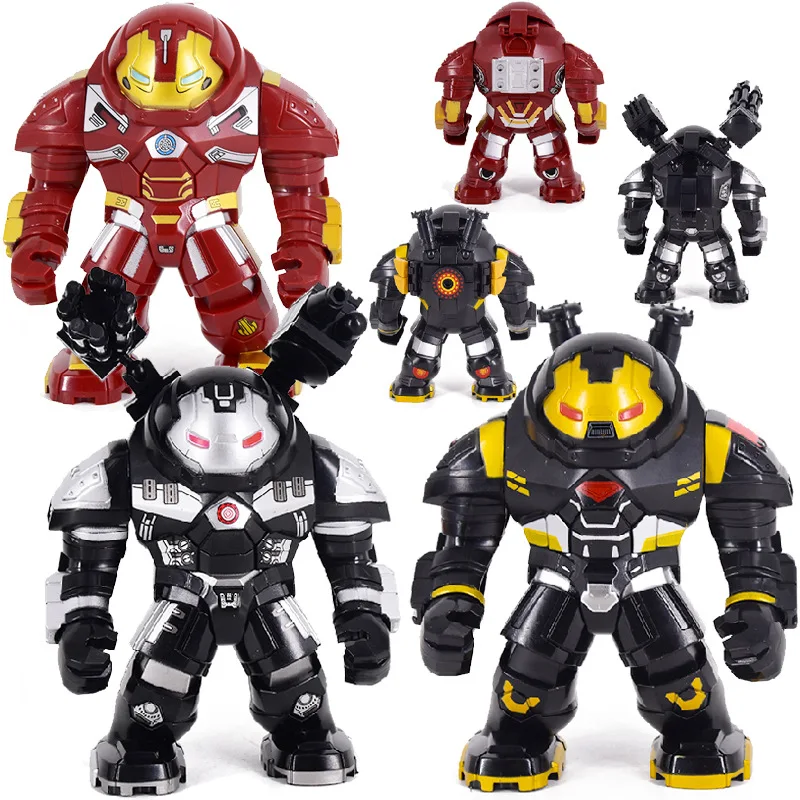 Building Blocks Marvel Transformation Figures Big Goblin Spiderman Iron Man Venom Captain Hawk Deadpool Technic Armor Gift Toys