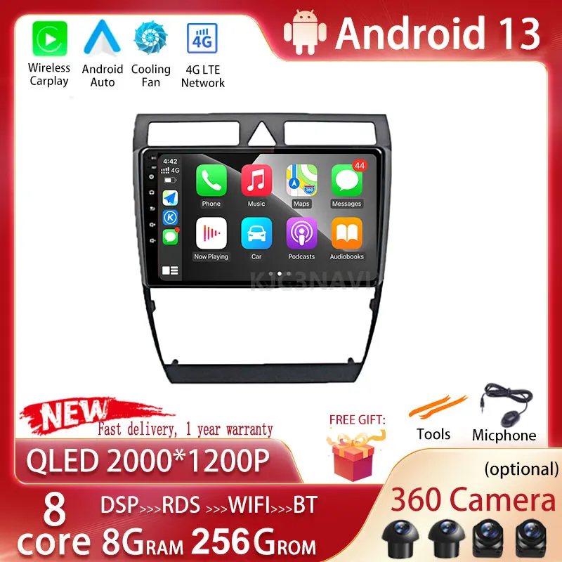 

Android 13 Car Radio For Audi A6 C5 1997 - 2004 S6 1999-2004 RS6 2002 - 2006 GPS Navigation Auto Carplay IPS BT No DVD 2 Din