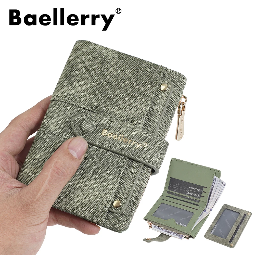 Cute Mini Wallet for Women, Baellerry Ins Fashion Cardholder with Wrist Strap, Small RFID Blocking Zip Around Coin Purse for Gir