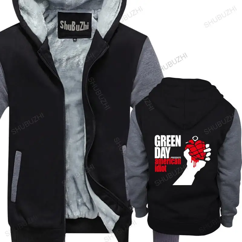

new arrived men hoodies winter OFFICIAL LICENSED - GREEN DAY - AMERICAN IDIOT jacket PUNK POP ROCK cotton fleece jacket for man