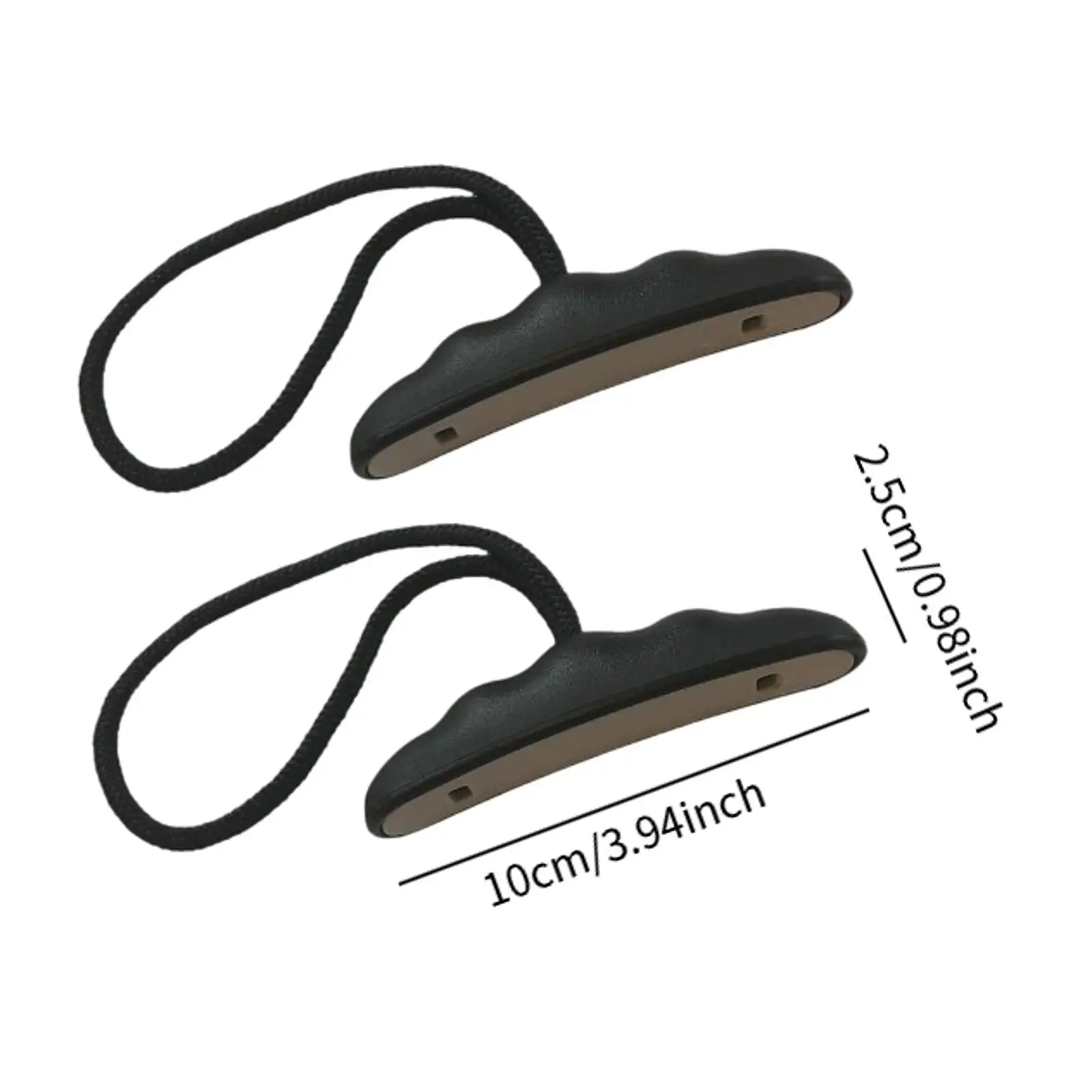 2 Pieces Kayak Handles Toggle Boat Rope Handles Lightweight Sleek Universal with Cord for Rowing Accessories Surfing Kayaking