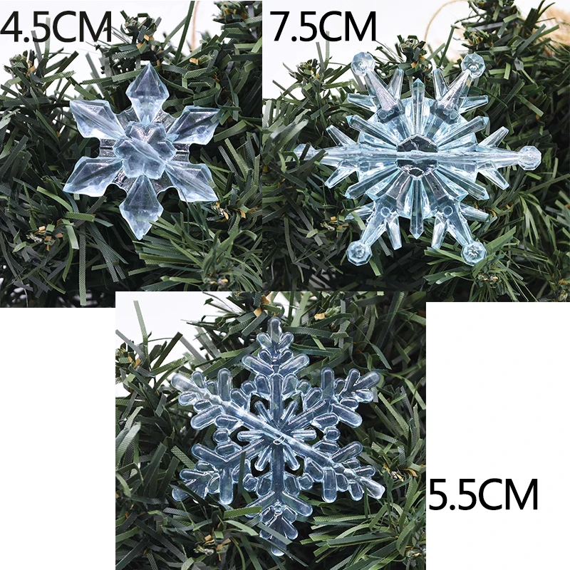 thumbnail image 1 of 10Pcs Plastic Crystal Snowflake Ornament Acrylic Transparent Snowflake for Winter Home New Year Christmas Tree DIY Decoration, 1 of 5